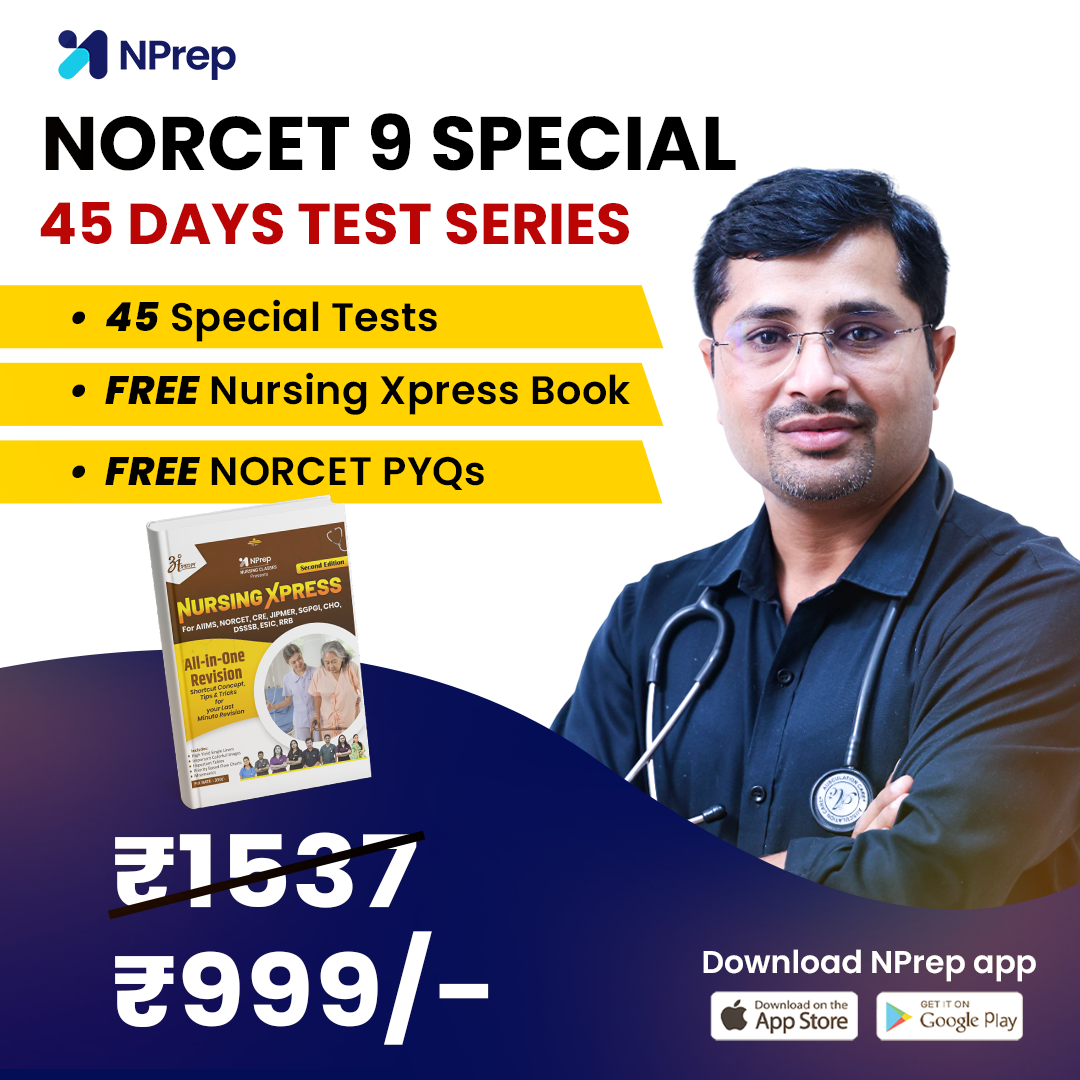 45-Day NORCET 9 Test Series + FREE Nursing Xpress Book